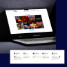integraties van social media en recensies op laptopscherm